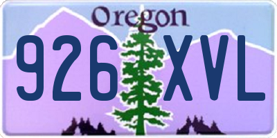 OR license plate 926XVL