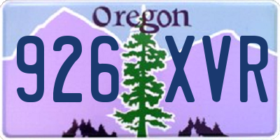 OR license plate 926XVR