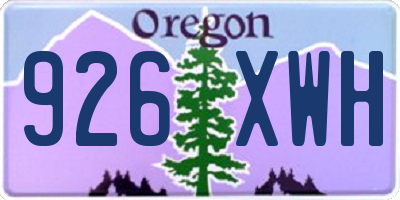 OR license plate 926XWH