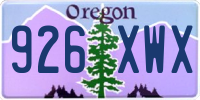 OR license plate 926XWX
