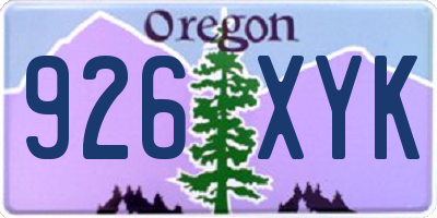 OR license plate 926XYK