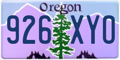 OR license plate 926XYO