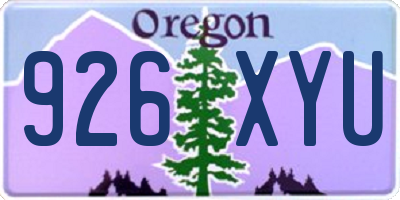 OR license plate 926XYU