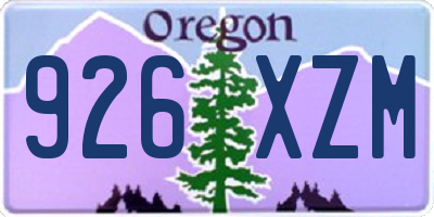 OR license plate 926XZM