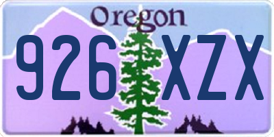 OR license plate 926XZX