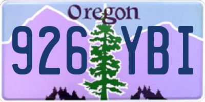 OR license plate 926YBI