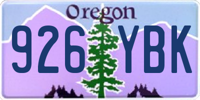 OR license plate 926YBK
