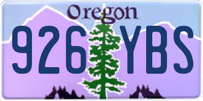OR license plate 926YBS