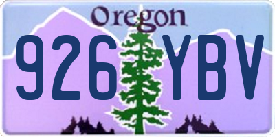 OR license plate 926YBV