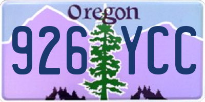 OR license plate 926YCC