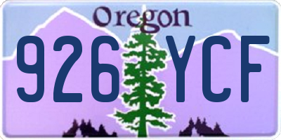 OR license plate 926YCF
