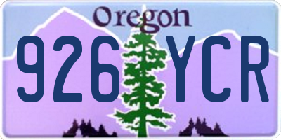 OR license plate 926YCR