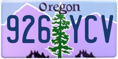 OR license plate 926YCV