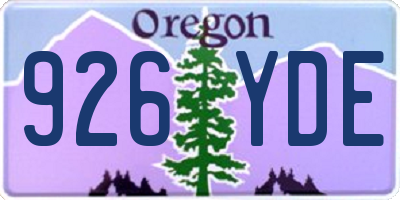 OR license plate 926YDE
