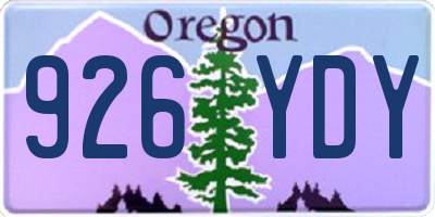 OR license plate 926YDY