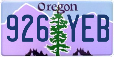 OR license plate 926YEB