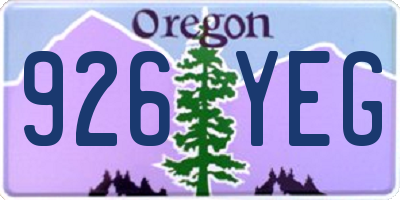 OR license plate 926YEG