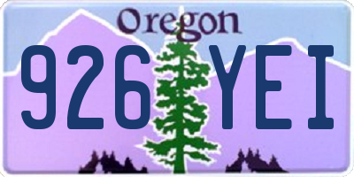 OR license plate 926YEI