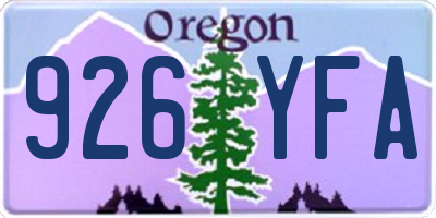 OR license plate 926YFA