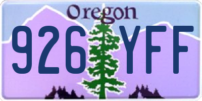 OR license plate 926YFF