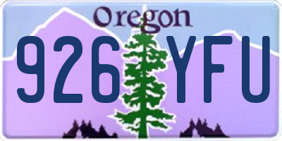 OR license plate 926YFU