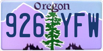 OR license plate 926YFW