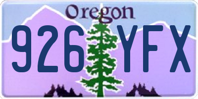 OR license plate 926YFX