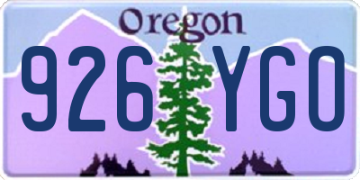 OR license plate 926YGO