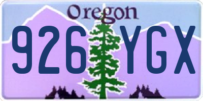OR license plate 926YGX