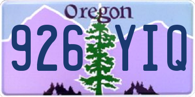 OR license plate 926YIQ
