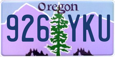 OR license plate 926YKU