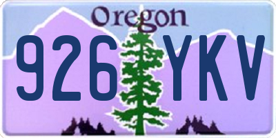 OR license plate 926YKV