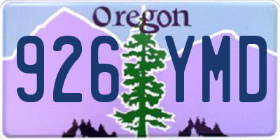 OR license plate 926YMD