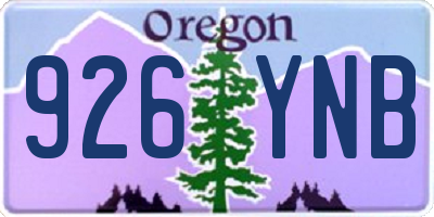 OR license plate 926YNB