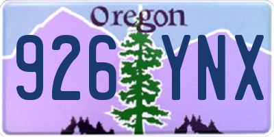 OR license plate 926YNX