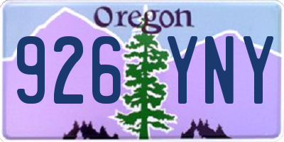OR license plate 926YNY