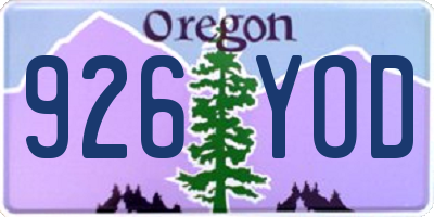 OR license plate 926YOD