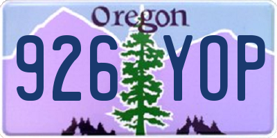 OR license plate 926YOP