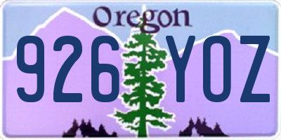 OR license plate 926YOZ