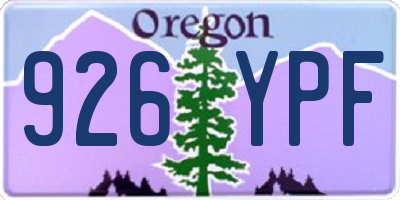 OR license plate 926YPF