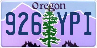 OR license plate 926YPI