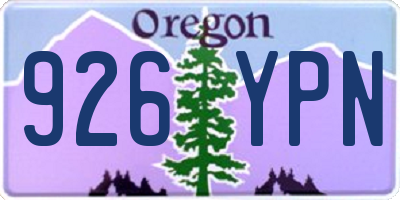 OR license plate 926YPN