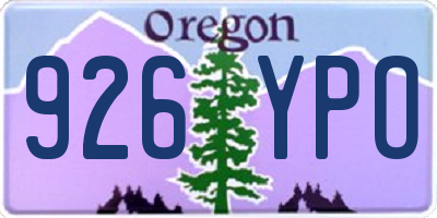 OR license plate 926YPO