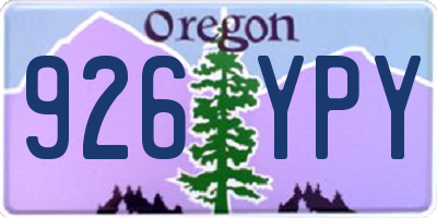 OR license plate 926YPY