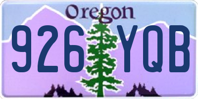 OR license plate 926YQB
