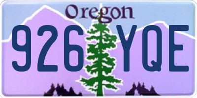 OR license plate 926YQE