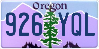 OR license plate 926YQL