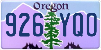 OR license plate 926YQO