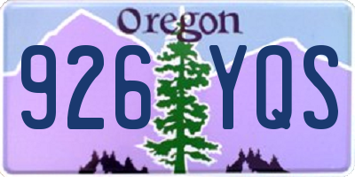 OR license plate 926YQS