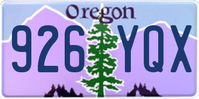 OR license plate 926YQX